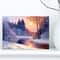Designart Christmas Forest with River Landscapes Canvas Art